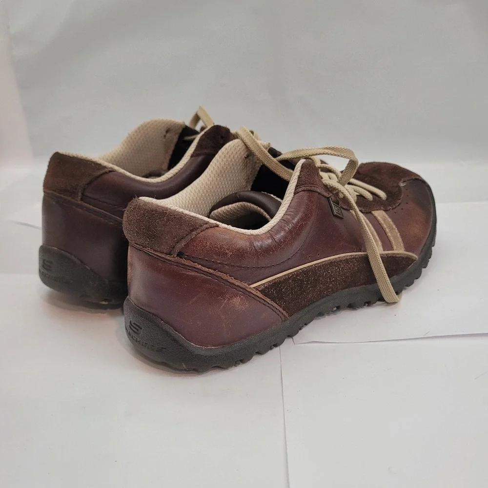 Skechers 45410 Sneakers Mens 8.5 Brown Leather Suede Low Top Lace Up Shoes